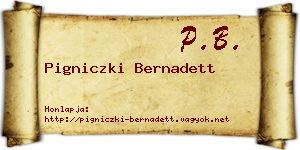 Pigniczki Bernadett névjegykártya
