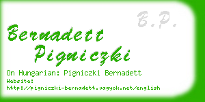 bernadett pigniczki business card